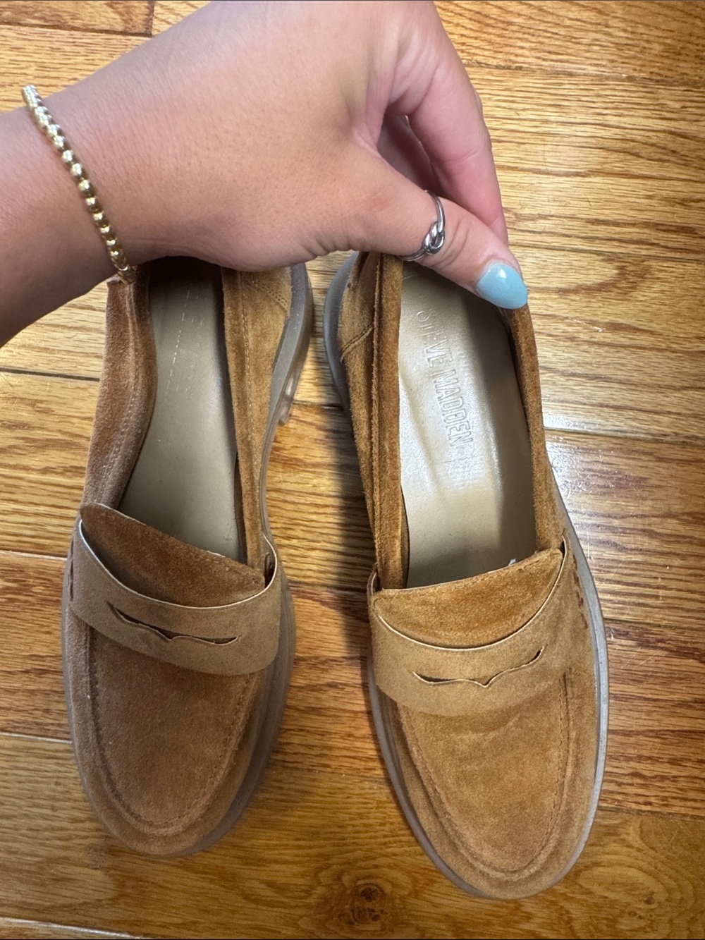 Tan Suede Steve Madden Loafers